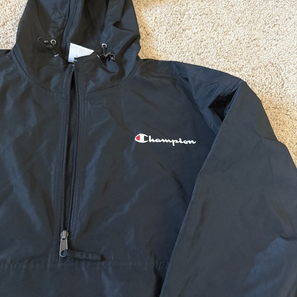 Champion‎ Men's Black Stadium Packable Jacket Script Windbreaker Jacket Size 2XL - Picture 3 of 9